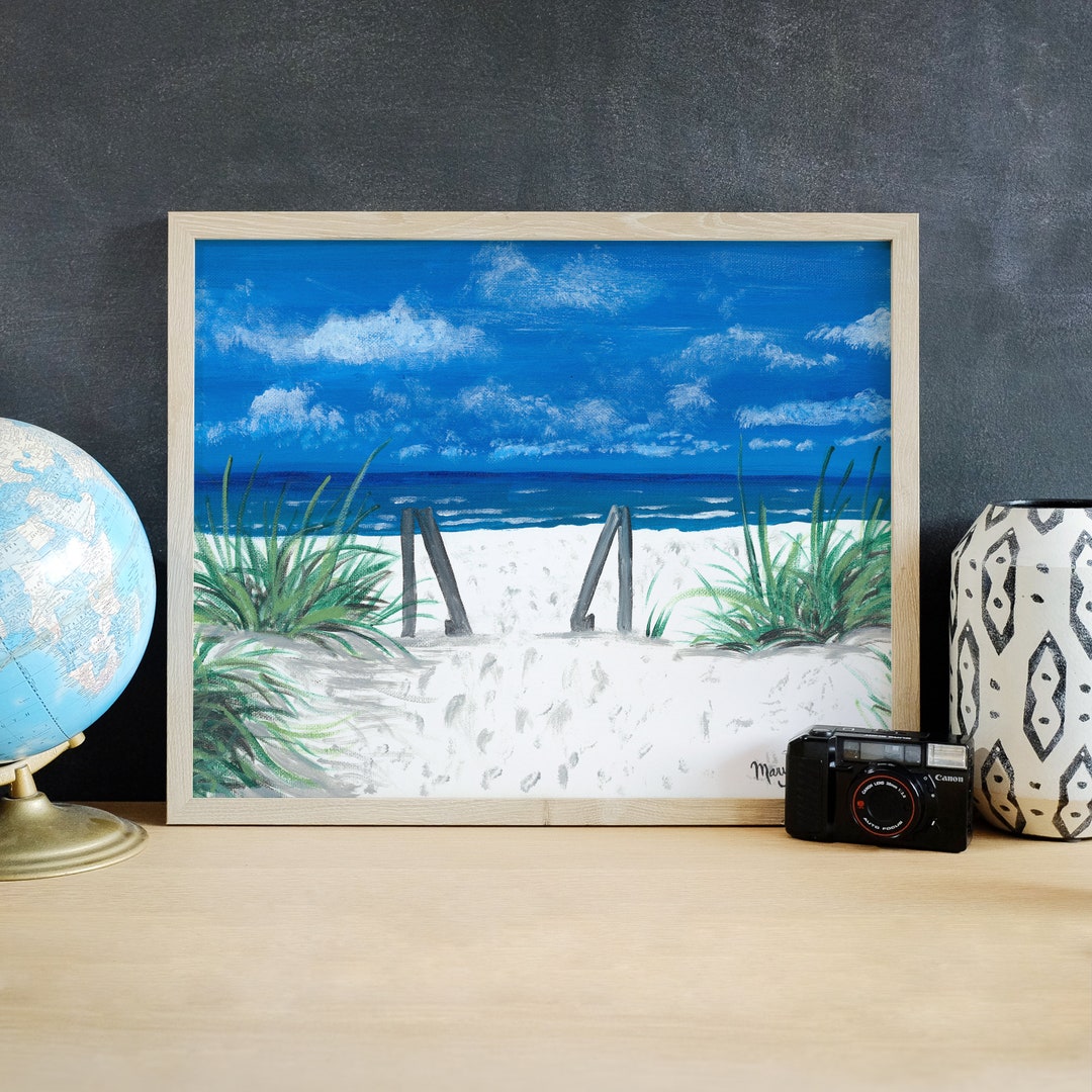 Day at the Beach Art Print, Ocean Art, Seaside Decor, Summer Vibes ...