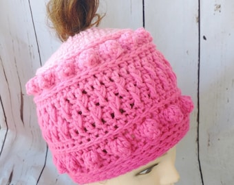 PDF Download only--The Late For Work Messy Bun Hat, Hat for Women, Bun Beanie, Easy Pattern