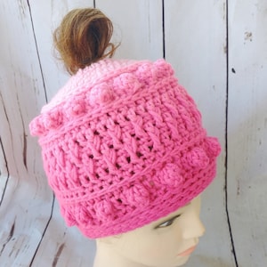 PDF Download only--The Late For Work Messy Bun Hat, Hat for Women, Bun Beanie, Easy Pattern