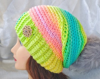 PDF Pattern Only--No Time for Winter Crochet Women's Slouch Hat, Pompom beanie, instructions