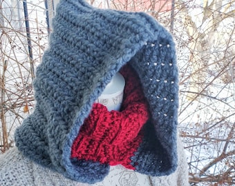 Endast PDF-mönster -- Cupid Hood, virkningsinstruktioner för Valentine Balaklava, mönster för Cowl Scarf Hood, Instructables, nedladdning