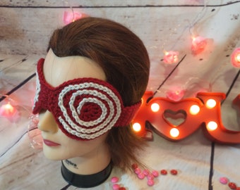 PDF Pattern Only--The Lovely Spirals Sleep Mask, Crocheted Valentine Mask