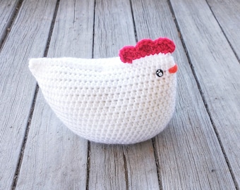 PDF Pattern Only: Leghorn Chicken Crochet Pattern, Chicken Plushie Pattern