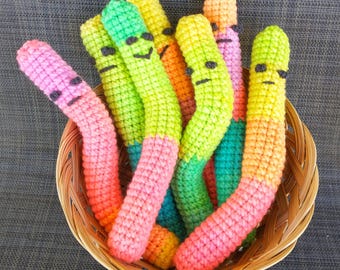 PDF Pattern Only: Sugar Pals Gummy Worms Crochet Plushie Pattern, Amigurumi