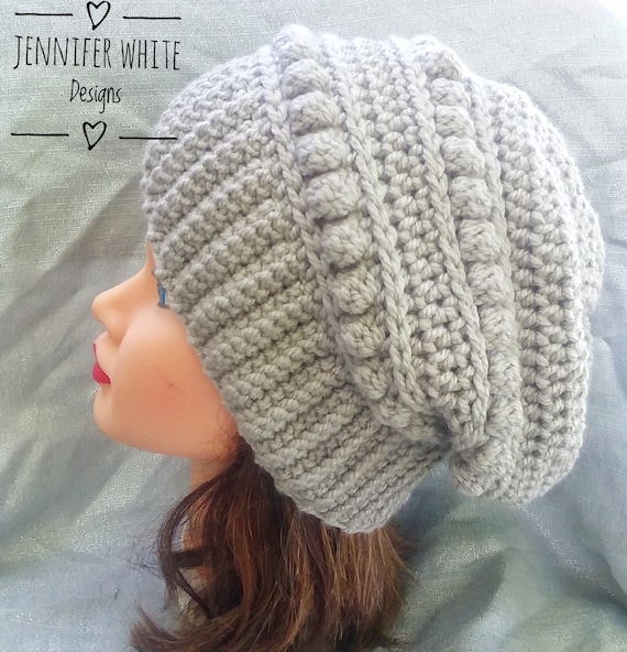 PDF Pattern Onlythe Book Worm Hat, Crochet Pattern, Instructions, Slouch Hat,  Beanie 