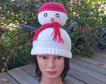 PDF Pattern Only--The Man of Constant Snow Hat, Snowman Beanie Crochet Instructions, Pattern, How-to
