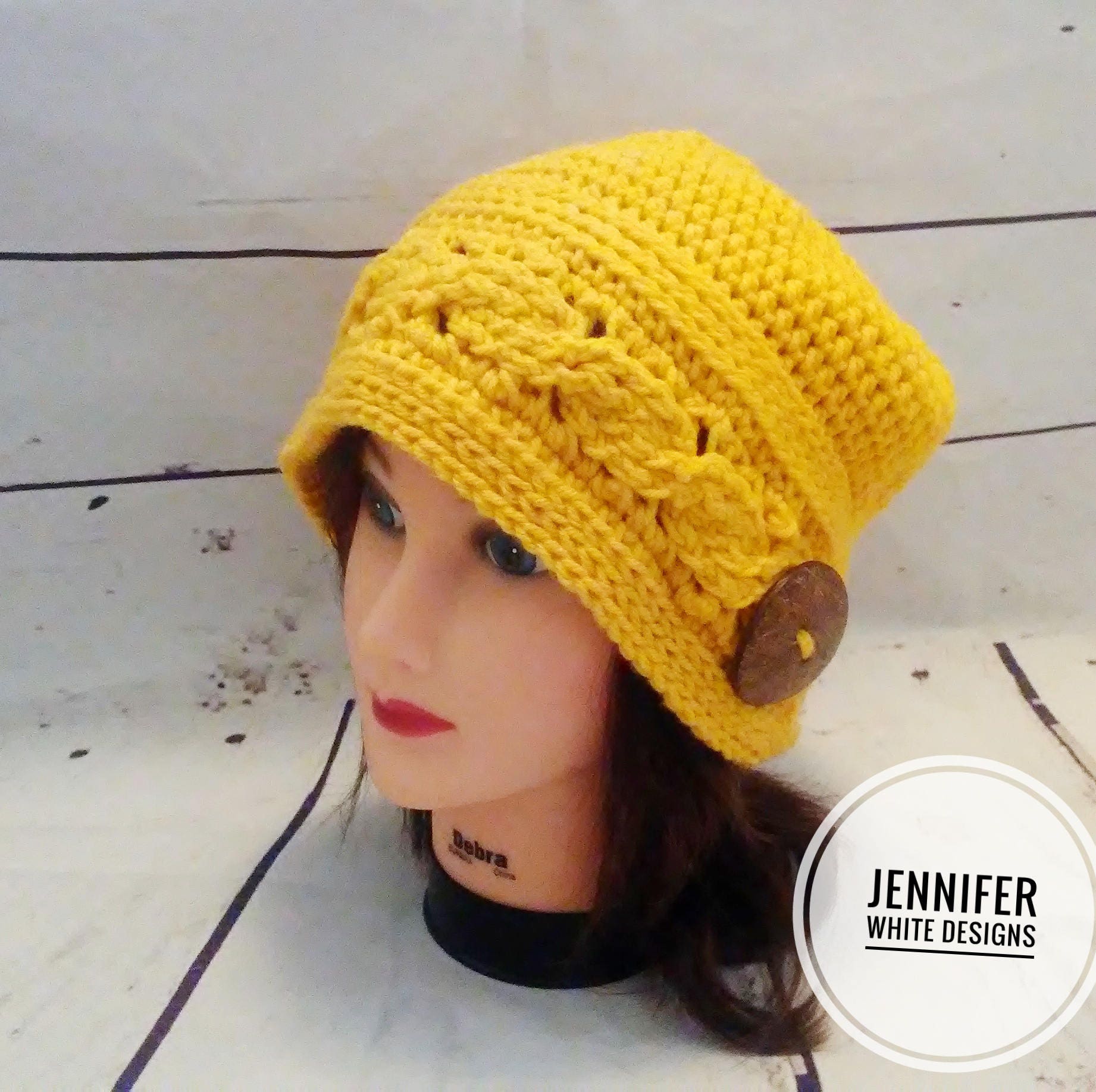 PDF Pattern Only--lemon Sunrise Crochet Cable Slouch Hat for Women ...