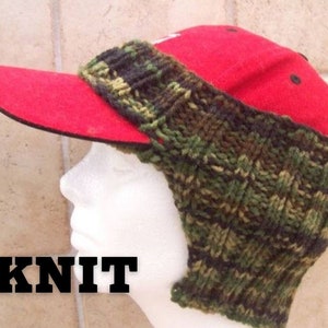 PDF Pattern Only--Baseball Cap Ear Warmer, Knitted