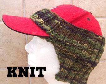 PDF Pattern Only--Baseball Cap Ear Warmer, Knitted