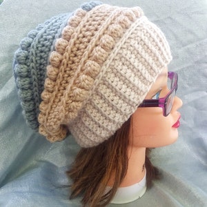 PDF Pattern Only--The Book Worm Hat, Crochet Pattern, Instructions, Slouch Hat, Beanie