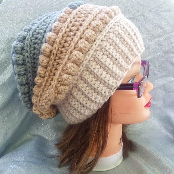 PDF Pattern Onlythe Book Worm Hat, Crochet Pattern, Instructions, Slouch Hat,  Beanie 