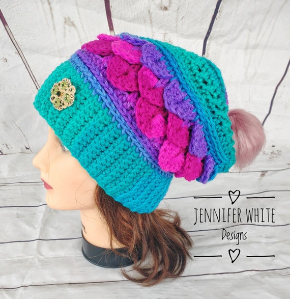 PDF Pattern Only--Cheeky Crocodile Hat, Slouch Beanie, Textured Cap Crochet Instructions, Pattern, How-to