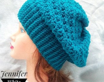 Solo patrón en PDF: boina tipo gorro de crochet para mujer con punto en V muy simple