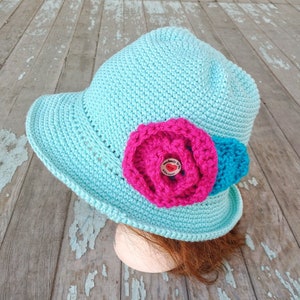 PDF Crochet Pattern Only--Shady Breezes Bucket Hat, Crochet Pattern, Instructions, Brim Hat, Sun Hat