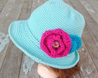 Solo modello all'uncinetto in PDF: cappello a secchiello Shady Breezes, modello all'uncinetto, istruzioni, cappello a tesa larga, cappello da sole