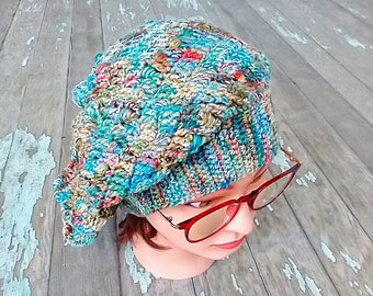 PDF Pattern Only--Slouchy Summer Beret, Crochet Pattern, Instructions, Slouch Hat, Beanie