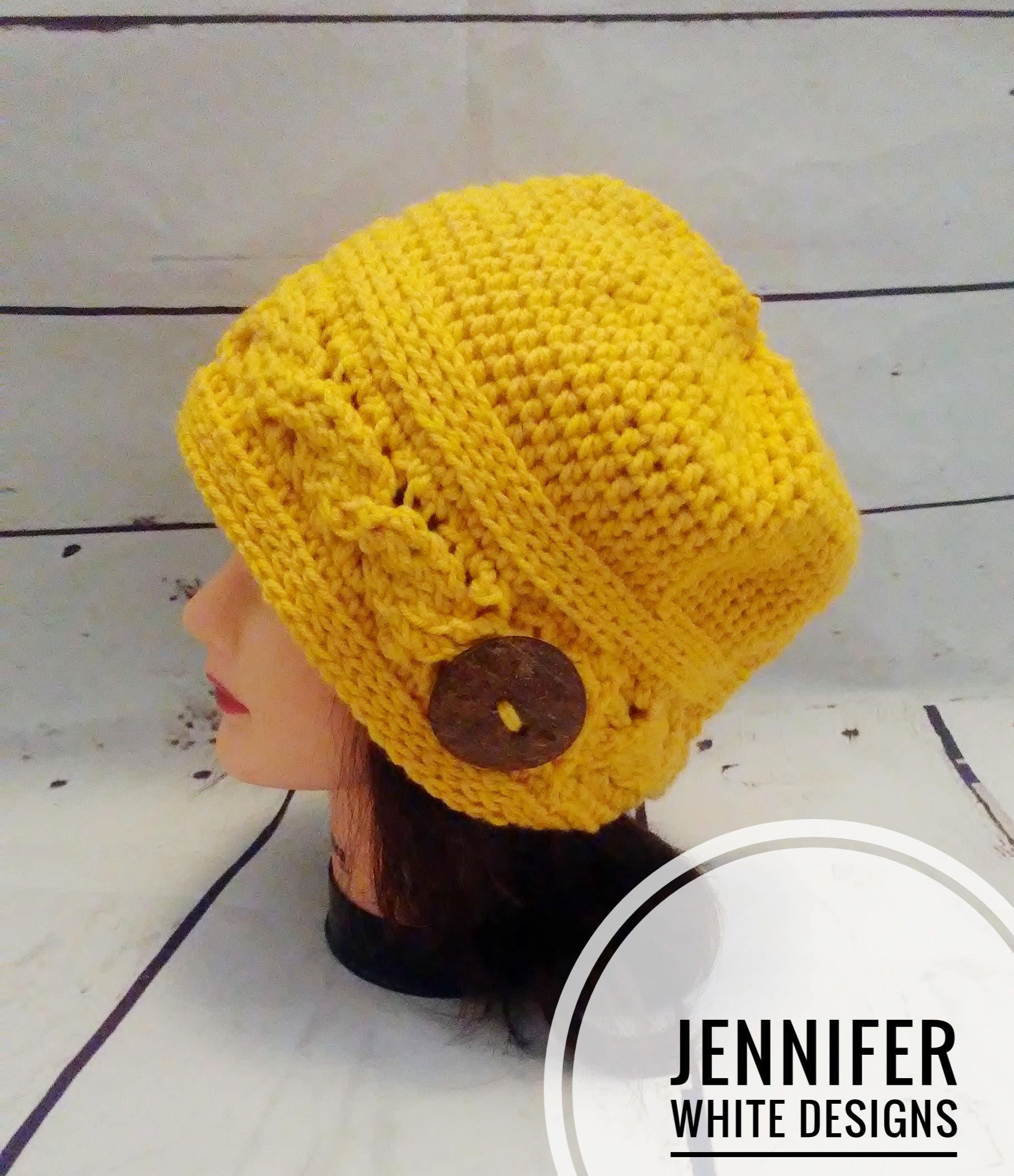 PDF Pattern Only--lemon Sunrise Crochet Cable Slouch Hat for Women ...
