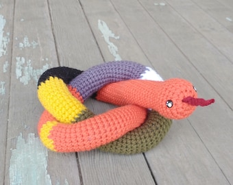 PDF Pattern Only: Jake the Snake Crochet Pattern, Serpent Plushie Pattern