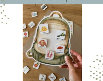 Jogo de empacotar / Desenvolvimento da linguagem / Jardim de infância / Creche / Jogo / Faça você mesmo / Linguagem / Crianças / Concentração / Vocabulário / Empacotar / Jogo de empacotar