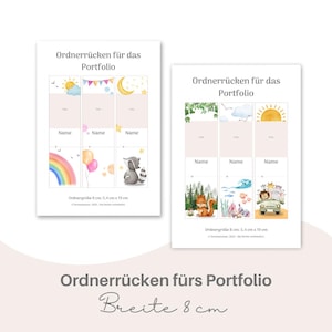 Binder spine / Portfolio / Kindergarten / Daycare / Children / Binder / Folder / Design / Labeling / Watercolor / Crèche / Nursery