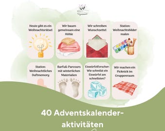 Avent / Noël / Maternelle / Garderie / École maternelle / Calendrier de l'Avent / Bricolage / Cartes d'activités / Idées / Enfants / Noël
