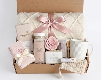 Umarmung in einer Box, Ermutigungsgeschenk, Mama-Geschenkset, Hygee-Geschenkbox, Spa-Geschenkbox, gemütliches Pflegepaket, Self-Care-Korb, Thinking Of You Box