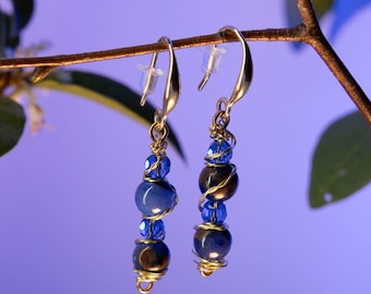 September birthstone dangle earrings