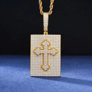 Creative Dual Use Cross Pendant Prong setting Vvs Moissanite Iced Out hip hop Rapper Jewelry,,