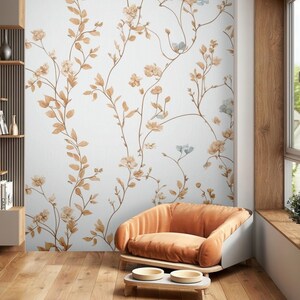 Abstract Watercolor wallpaper, floral wall mural, wall art, home decor, self adhesive, peel and stick or traditional vinyl #131