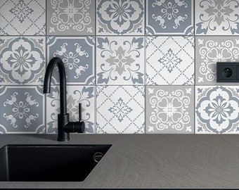 Modern Set of Tile Stickers, backsplash tiles, Azulejos mosaic tile, kitchen home decor, self adhesive (peel and stick) Decorative Tiles