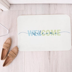 Felpudo de bienvenida a casa, tapete moderno para interiores, felpudo para el hogar impreso, decoración del hogar, regalo de inauguración de la casa personalizable, hermosa decoración