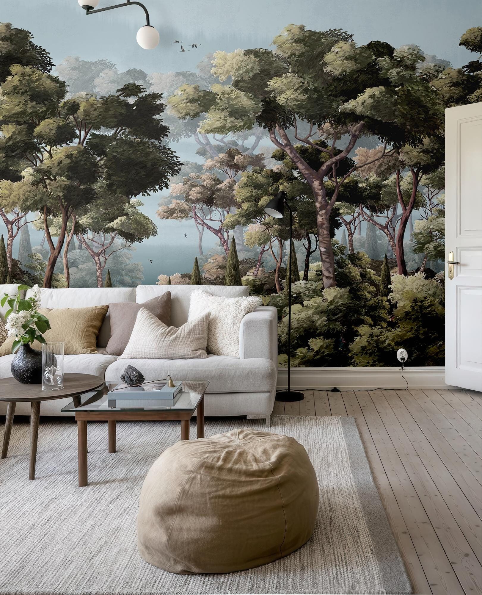 Scenic Vintage Wallpaper, Landscape Wall Mural, Wall Art, Home