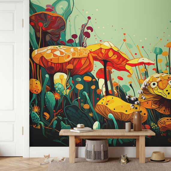 Exquisite Mushroom Wallpaper THE EXQUISITE PARADOX | Retro Graphic