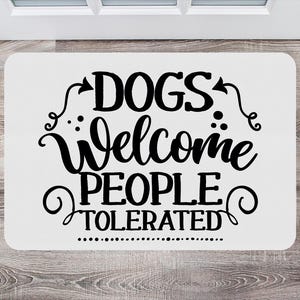 Alfombra de puerta de bienvenida para perros, alfombra interior para entusiastas de los perros, felpudo para el hogar impreso, decoración del hogar, regalo de inauguración de la casa personalizable, hermosa decoración