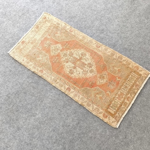 2x3 Small Area Rug, Faded Red Rug, Vintage Rug, Handmade Wool Rug, Entryway Rug, Rustic Rug, Anatolian Oushak Rug 1.7x3.2 ft. Tribal Rug