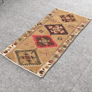 2x4 Small Area Rug, 2x4 Vintage Rug, 2x4 Oushak Rug, Handmade Wool Rug, Bathroom Rug, Bedroom Rug, Kitchen Runner Rug 2.0x4.0 ft. Rug
