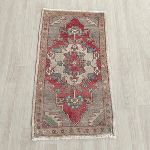 2x3 Small Red Rug, Area Rug, Handmade Wool Rug, Anatolian Antique Rug, Doormat Rug, Soft Rug, Entryway Rug, Nursery Rug 1.7x3.1 ft.