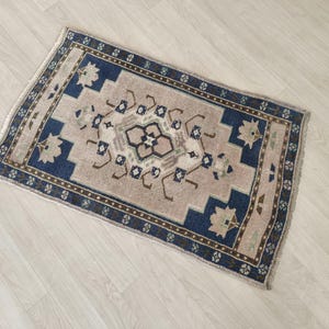 2x3 Small Area Rug, Vintage Oushak Rug, Doorway Rug, Handmade Wool Rug, Oriental Rug, Home Rug, Bedroom Kitchen Bathroom Rug 1.9x3.0 ft.