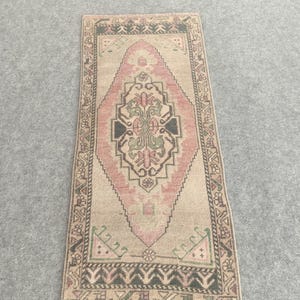 2x3 Bathroom Rug, Doormat Rug, Small Area Rug, Handmade Wool Rug, Home Rug, Vintage Rug, Oushak Rug, Anatolian Rug, Tribal Rug 1.5x3.3 ft.