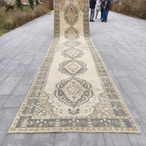 5x22 Extra Long Runner Rug, Large Runner Rug, Faded Rug, Handmade Vintage Rug, Hallway Rug, Entryway Rug, Stair Rug, 5.2x21.7 ft. Wool Rug