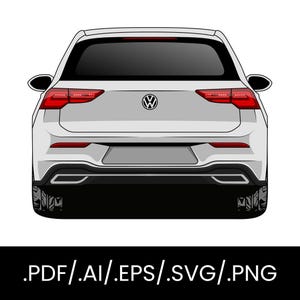 VOLKSWAGEN GOLF MK8 - Vector Art /svg/ai/eps/png/pdf/4K