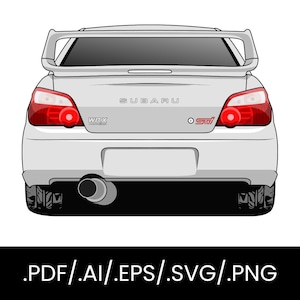 Subaru Impreza WRX STI 2004 - Vector Art /svg/ai/eps/png/pdf/4K