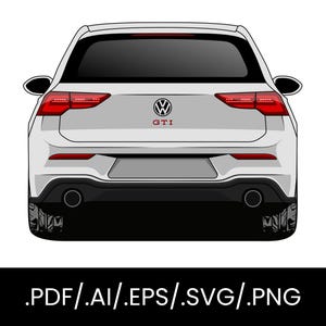 VOLKSWAGEN GOLF MK8 GTI - Vector Art /svg/ai/eps/png/pdf/4K