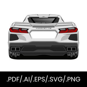 CHEVROLET CORVETTE C8 - Grafika wektorowa /svg/ai/eps/png/pdf/4K