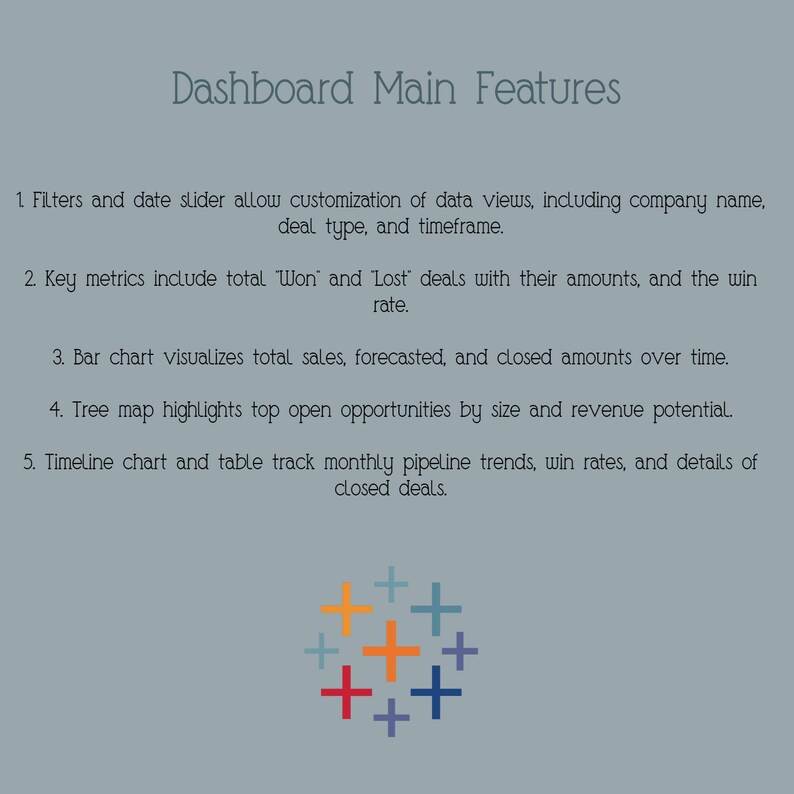 Tableau Sales Deal Dashboard Sample Data Etsy
