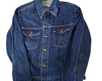 Vintage Denim 1960's ROEBUCKS Jean Jacket Sears Roebuck SELVEDGE Denim