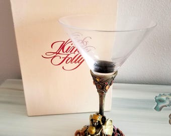 Vaso de colección para licor de vino y martini Kirks Folly Remember Fairy, vintage.