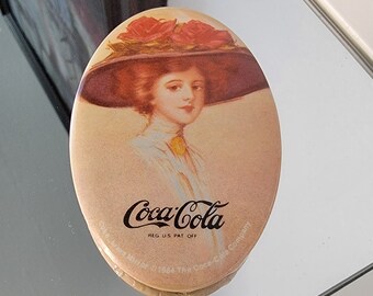 Vintage 1984 Coca Cola Advertisement Oval Mirror