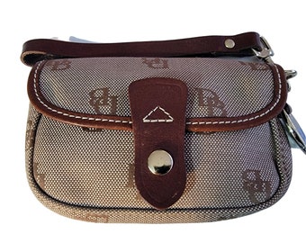 Vintage Dooney and Bourke Monogram Wristlet Pouch Bag Cosmetic Bag Wallet