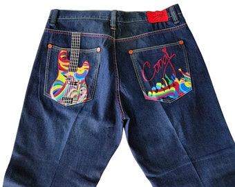 Authentic COOGI Australia Men's Jeans RARE Guitar Embroidery Size 42 COA Like New